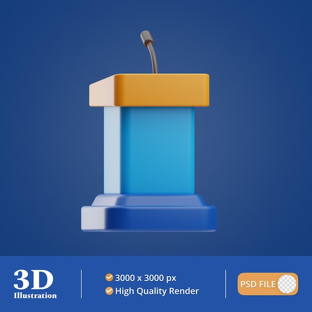 PSD strategia di marketing illustrazione del podio 3d