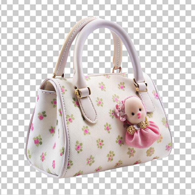 PSD straw bag solated on transparent background