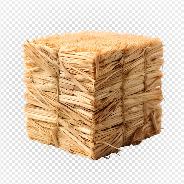 PSD straw block isolated on transparent background pile of dry grass png generative ai