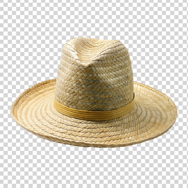 PSD straw hat isolated on transparent background