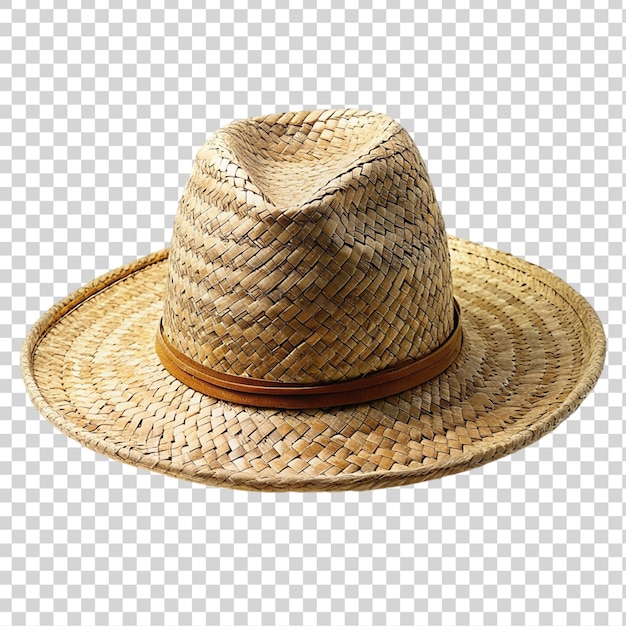 PSD straw hat isolated on transparent background