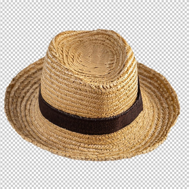 PSD straw hat for a man on transparent background