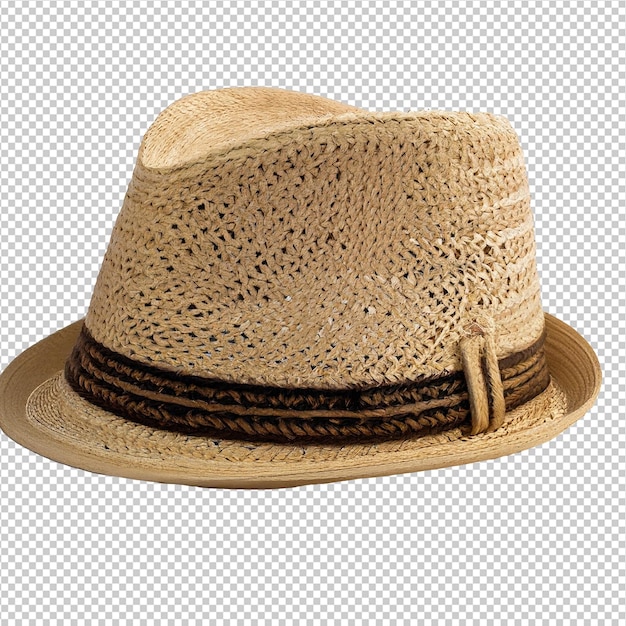 PSD straw hat for a man on transparent background