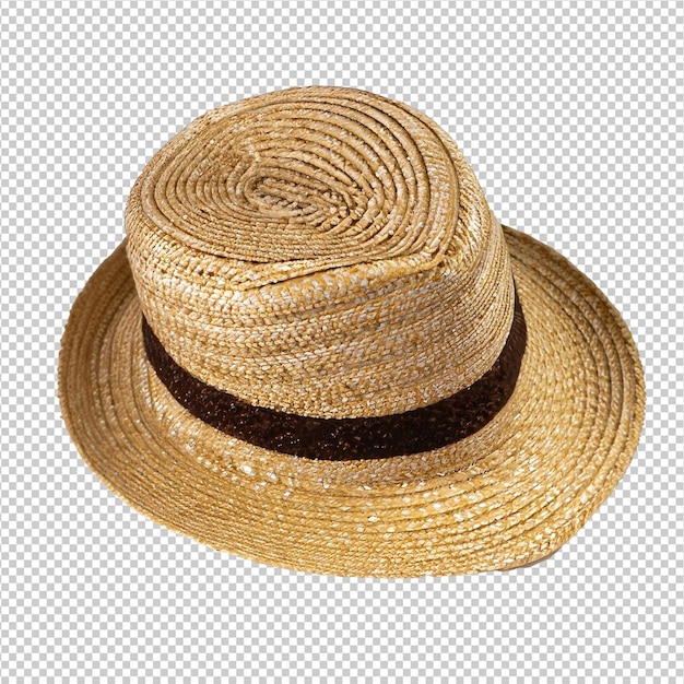 PSD straw hat for a man on transparent background