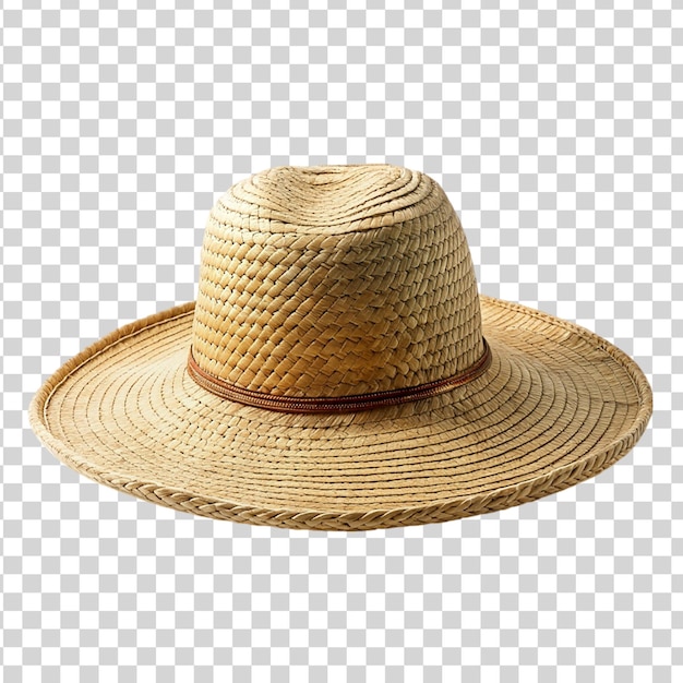 PSD straw sun hat isolated on transparent background