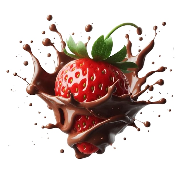 Fragole spruzzate in cioccolato liquido psd