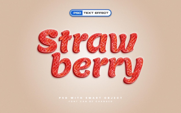 Эффект стиля текста Strawberry 3D
