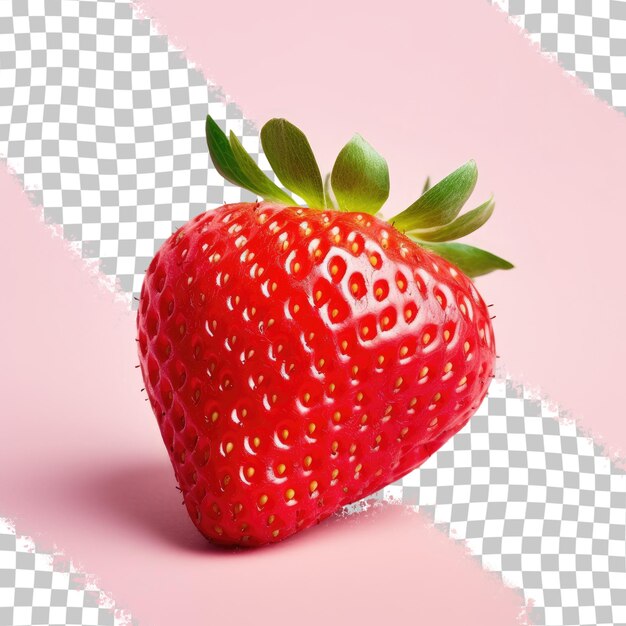 Strawberry alone on transparent background