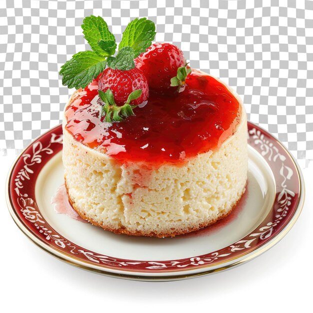 A strawberry cake with a strawberry on the top