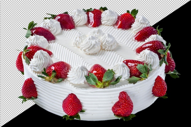 Strawberry cake with whipped cream