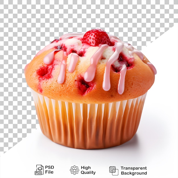 Strawberry cupcake isolated on transparent background include png file