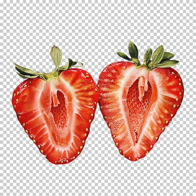 Strawberry fruit isolated on transparent background