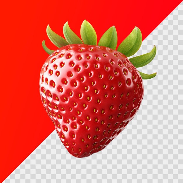 Strawberry fruit isolated on transparent background