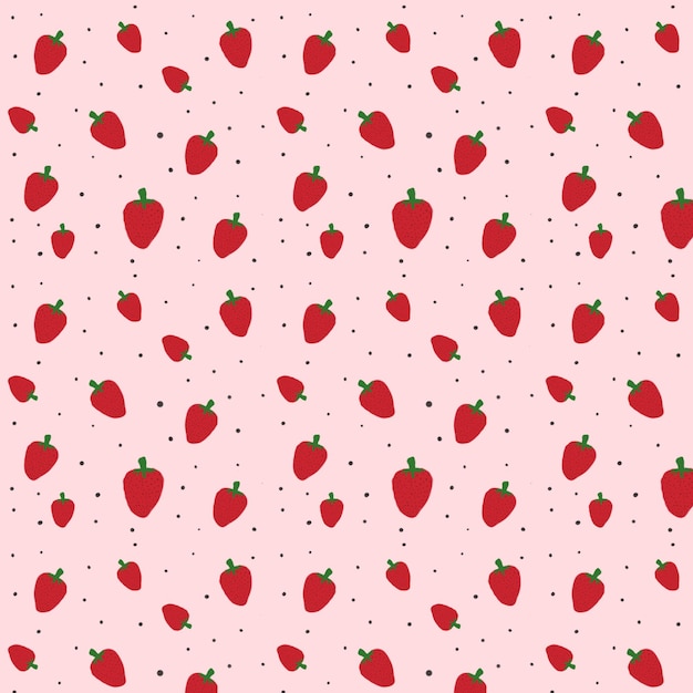 イチゴの手描き模様