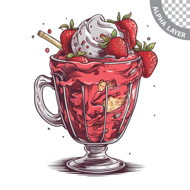 PSD strawberry ice cream