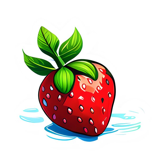 PSD strawberry illustration design clipart (klipart ilustracji truskawki)