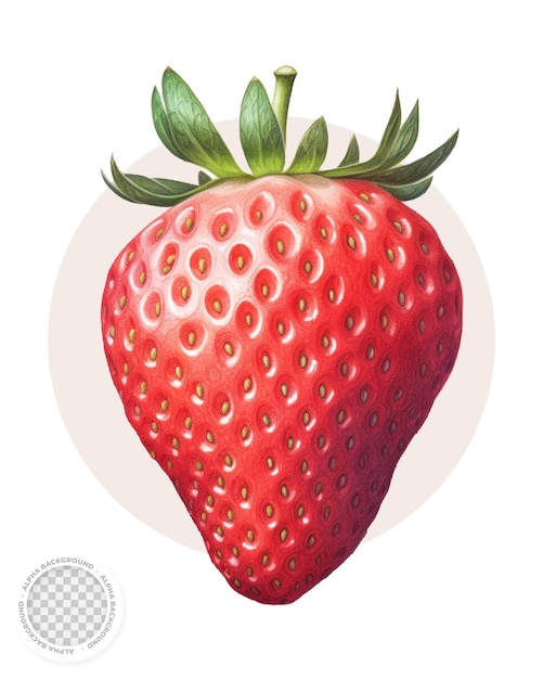 PSD strawberry illustration with transparent illustration