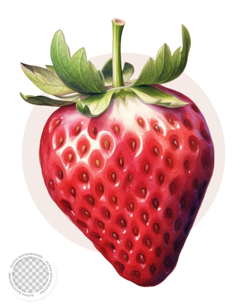 PSD strawberry illustration with transparent illustration