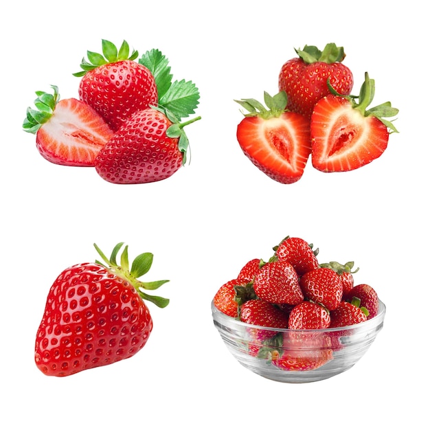 PSD strawberry isolated on transparent layer background