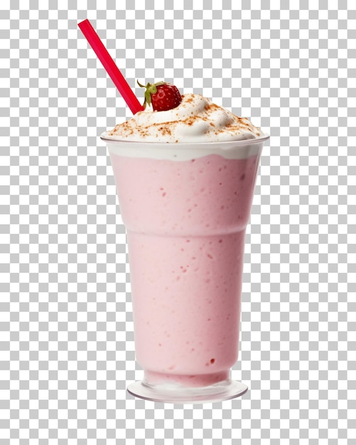 PSD frappè alla fragola isolato su sfondo trasparente png psd