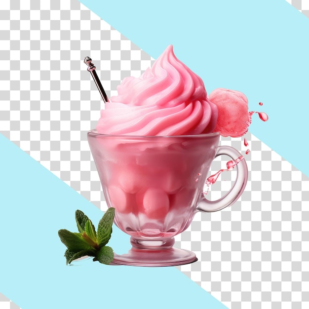 PSD strawberry milkshake psd isolated on transparent