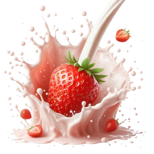 PSD strawberry milkshake splash