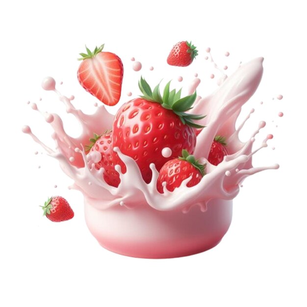 PSD strawberry milkshake splash