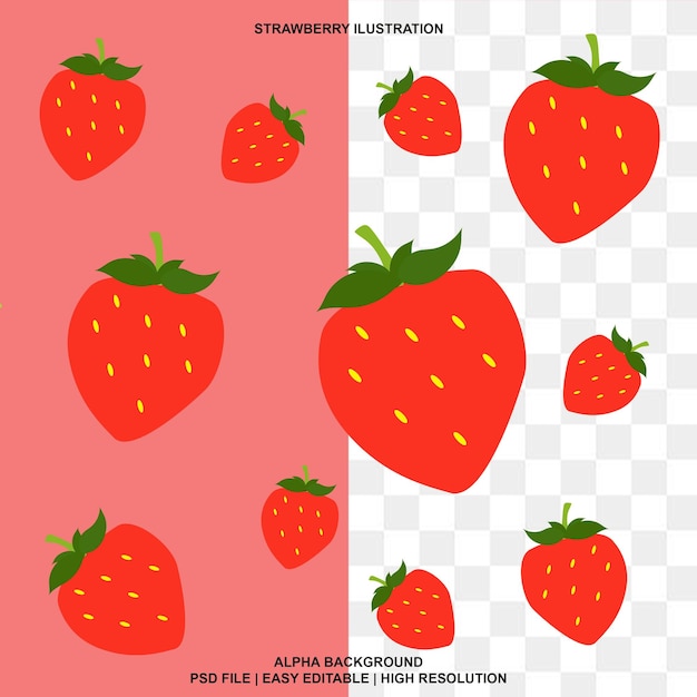 PSD strawberry patterns