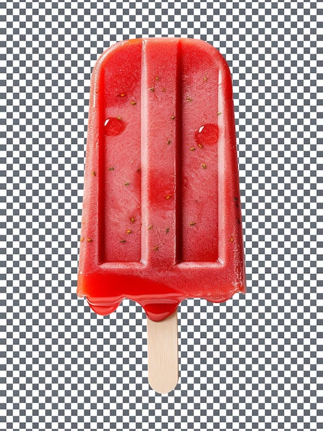 PSD strawberry popsicle ice cream shine on a transparent background