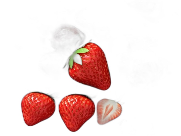 PSD strawberry psd op een witte achtergrond