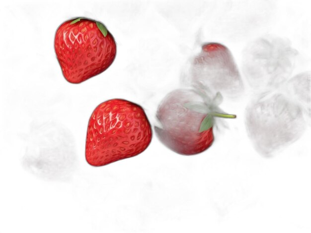 PSD strawberry psd on a white background