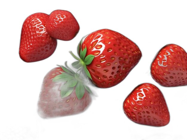 PSD psd di fragola su sfondo bianco