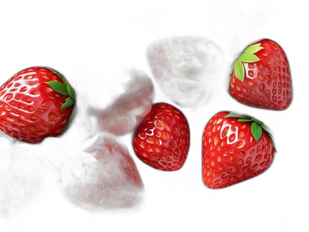 PSD psd di fragola su sfondo bianco