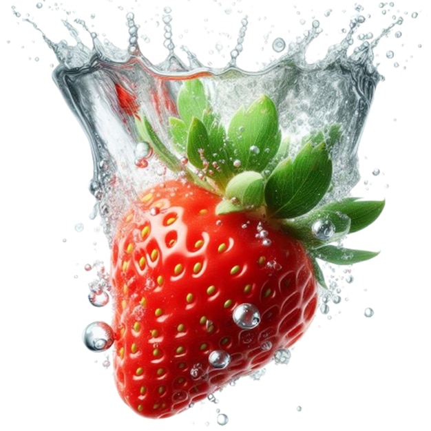 PSD strawberry splash in water