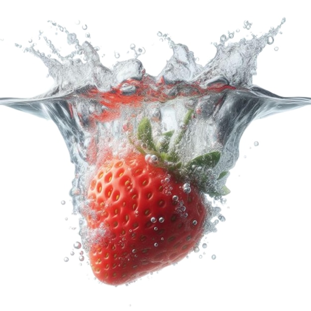 PSD strawberry splash in water