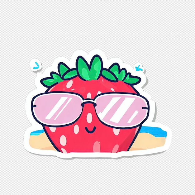 PSD strawberry sticker