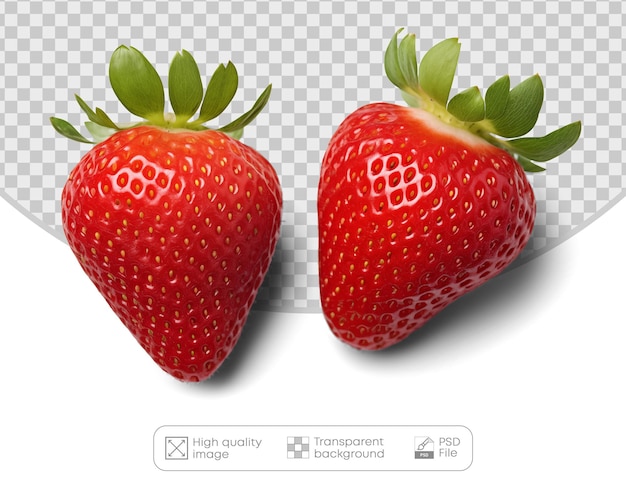 PSD strawberry on a transparent background digital photography