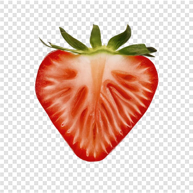 PSD a strawberry with a cut out of it