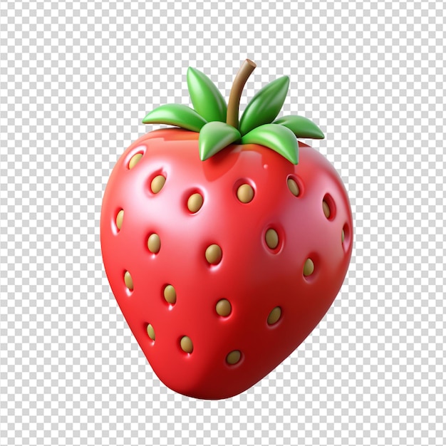 PSD a strawberry with a green stem and yellow dots