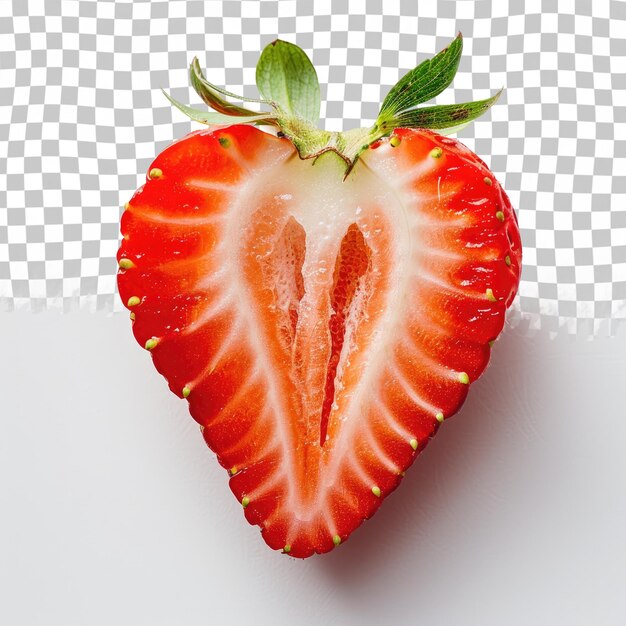 PSD a strawberry with a heart cut out of it