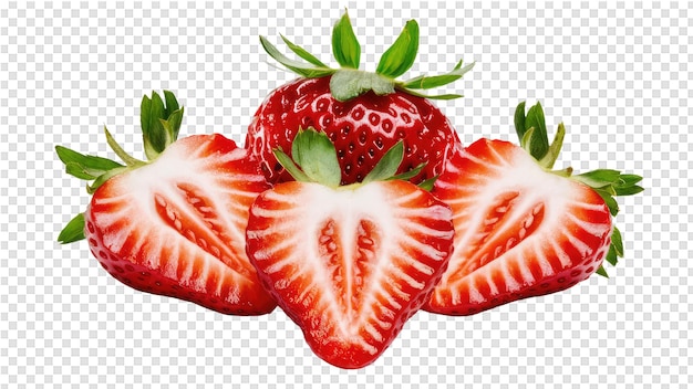 PSD strawberry with a heart shaped cut out of it