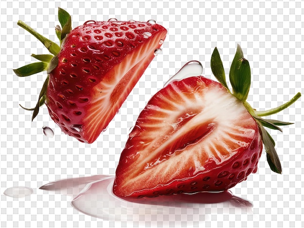 PSD a strawberry with a white background and the image of a strawberry