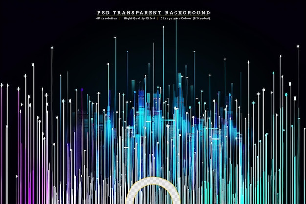 PSD stream of binary code design on transparent background