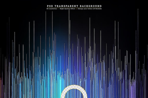 PSD stream of binary code design on transparent background