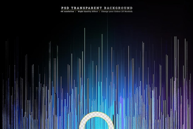 Stream of binary code design on transparent background