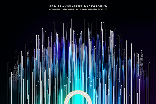 PSD stream of binary code design on transparent background