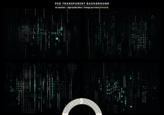 PSD stream of binary code design on transparent background