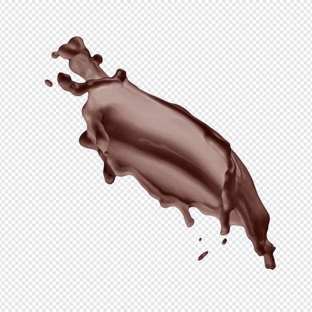 PSD a stream of melted chocolate isolated on a transparent background