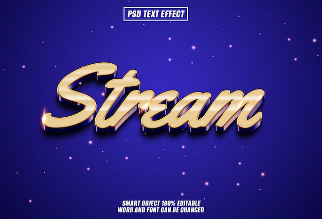 stream text effect font editable typography 3d text