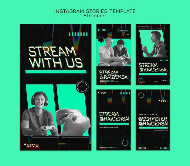 PSD streaming di storie di instagram di lavoro